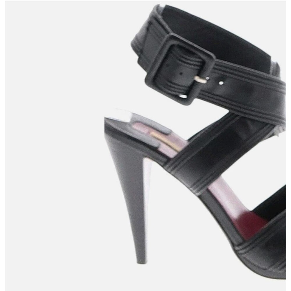Max Studio Leather Black Crisscross Ankle Strappy Heels sandal open toe shoe 6 M - Picture 15 of 16